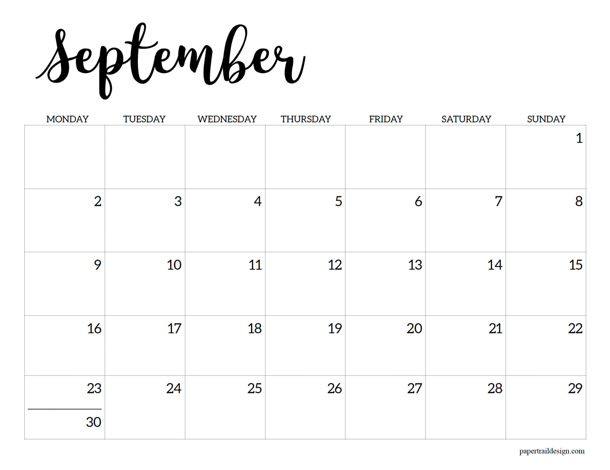 2024-2025 Printable School Calendar - Paper Trail Design - September 2024 June 2025 Calendar Printable