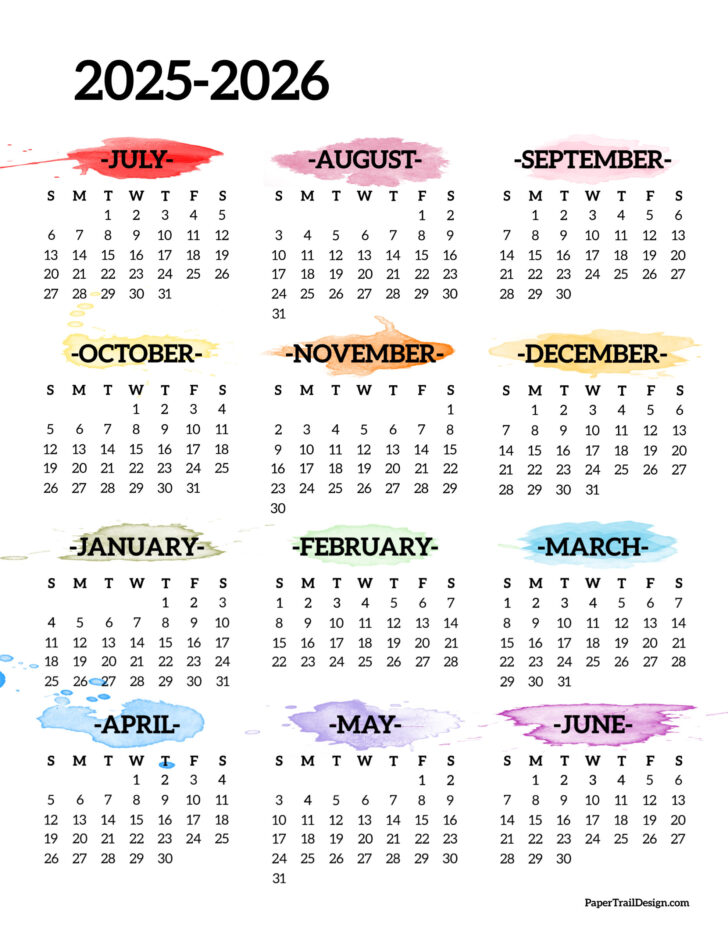 June 2025 and July 2026 Calendar