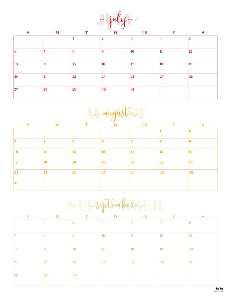 2025 Three Month/Quarterly Calendars - 36 Free Cals | Printabulls - Printable 3 Month Calendar 2025 April May June