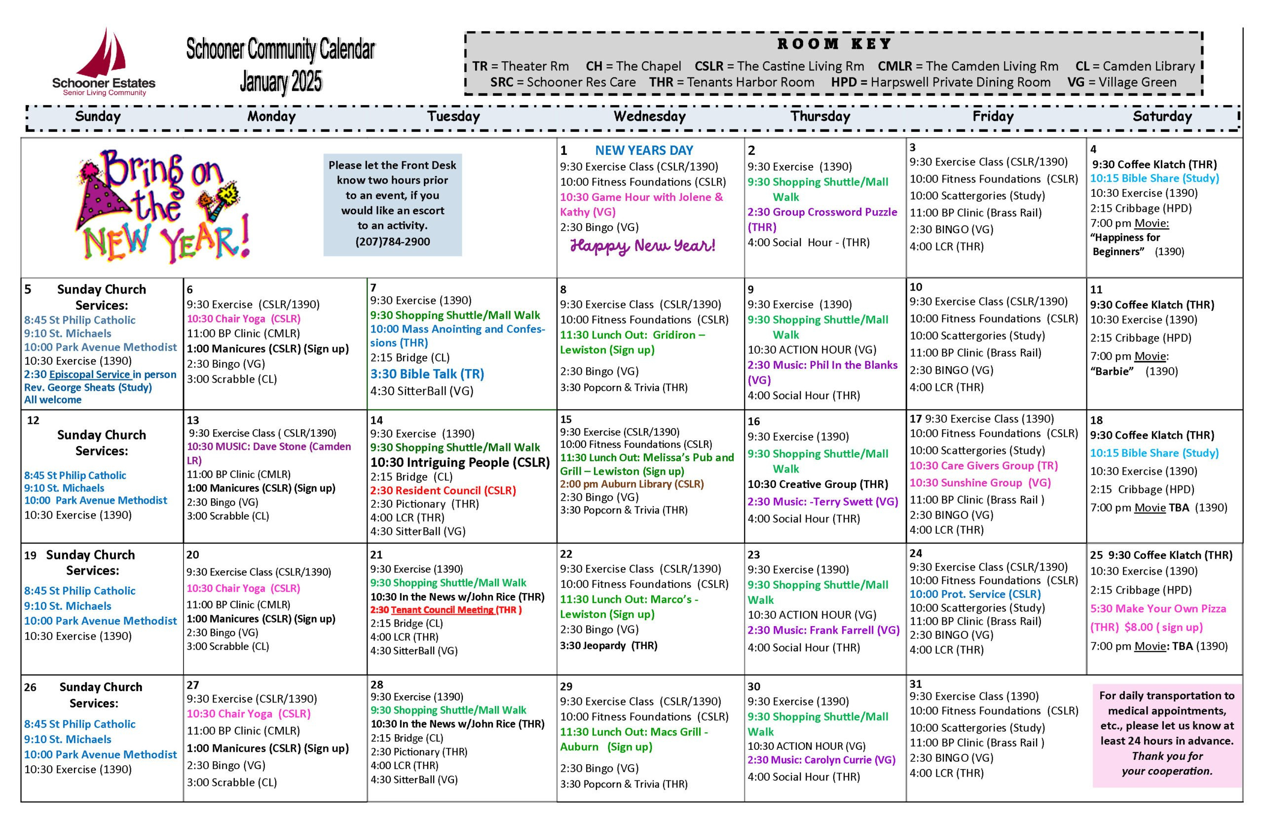 Activity Calendars – Schooner Estates - June Activity Calendar For Seniors 2025