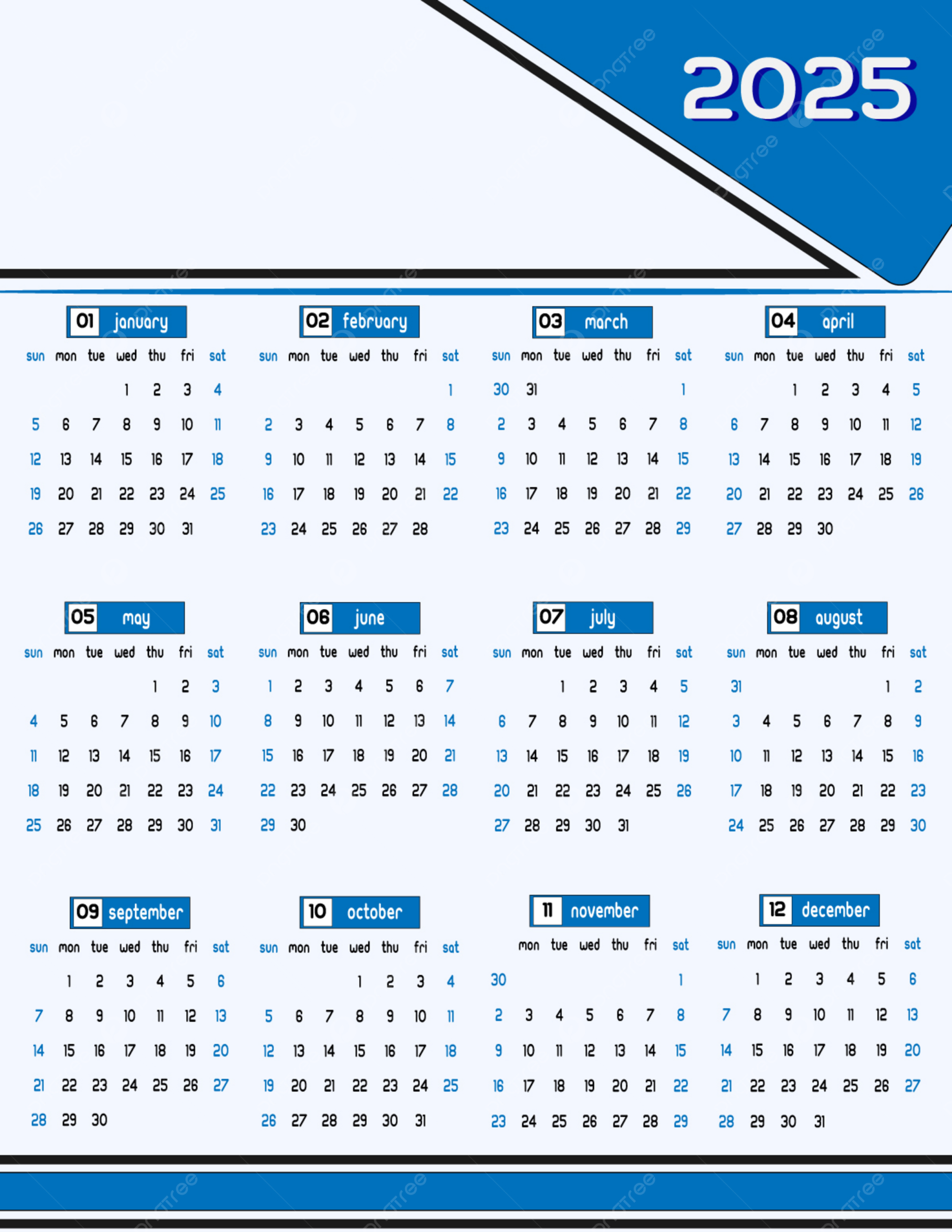 Amazing Calendar 2025 Vector Template Download On Pngtree - June 2025 Calendar General Blue