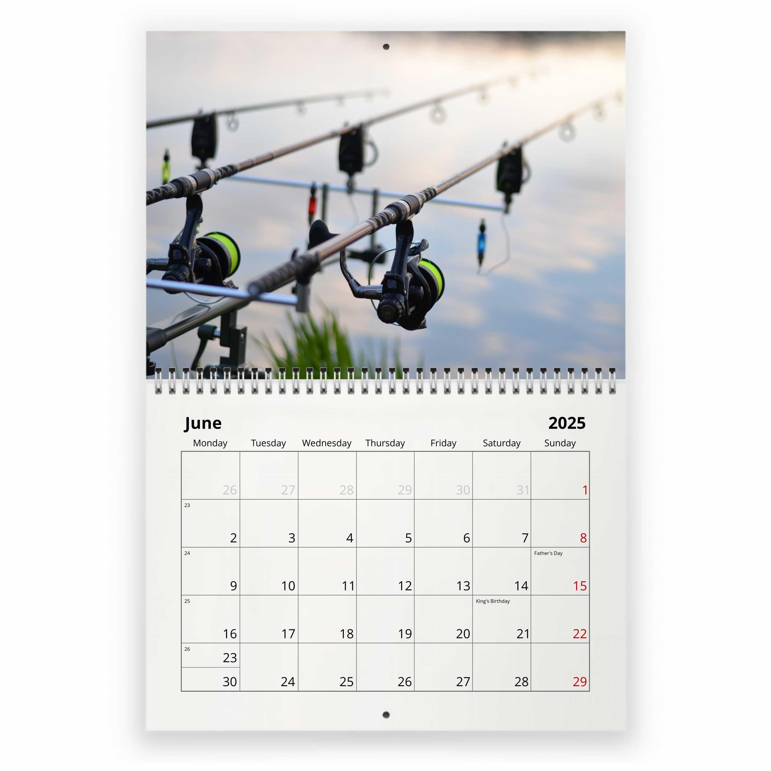 Fishing 2025 Wall Calendar Id:w23043 - Etsy - Fishing Calendar For June 2025