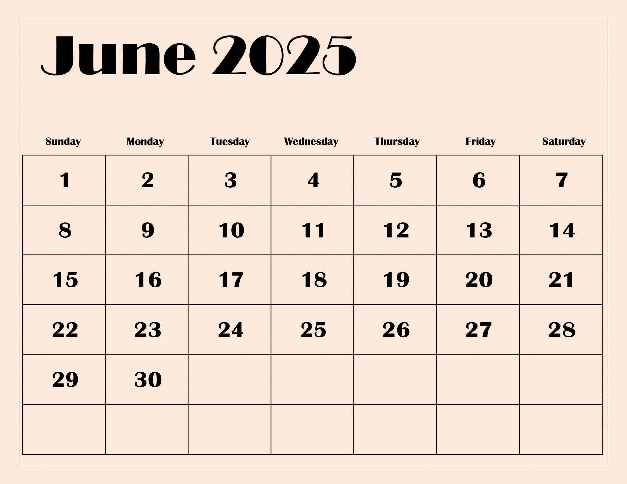 Free June 2025 Calendar Printable Pdf Template With Holidays - Calender For June 2025