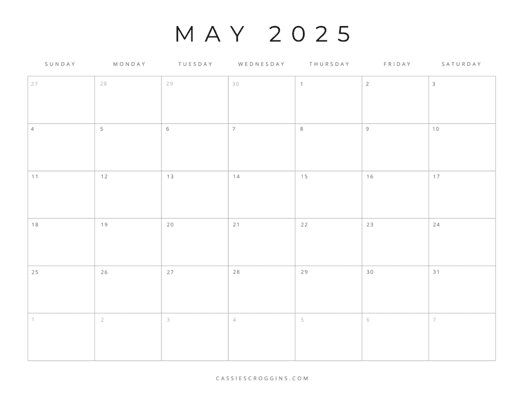 Free Printable 2025 Blank Calendar Templates (All 12 Months) - Print Blank June Calendar 2025