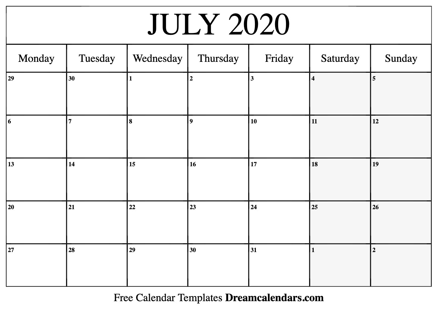 July 2020 Calendar - Free Printable With Holidays And Observances - Free Printable Calendar July 202