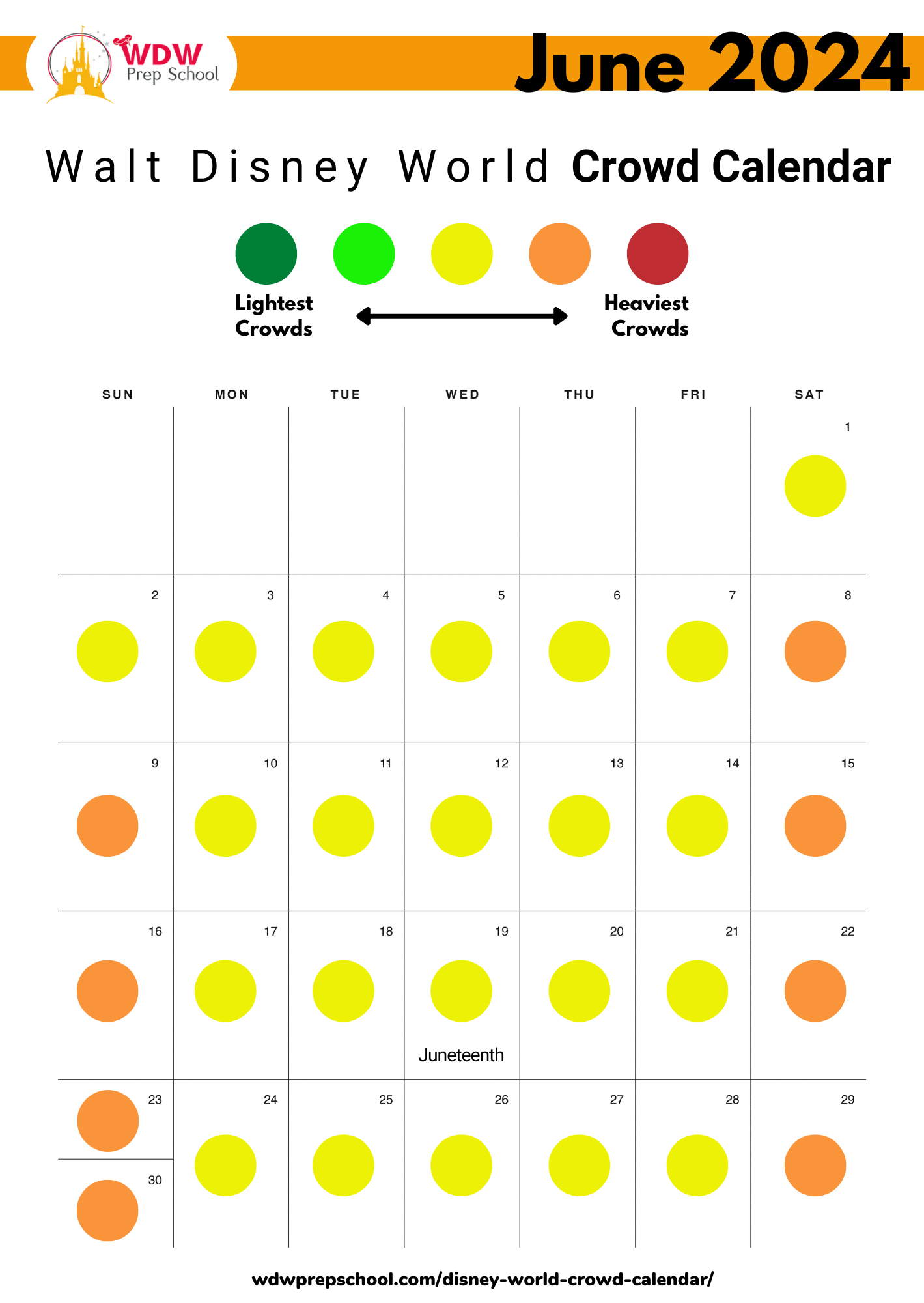 June 2025 At Disney World (Crowd Calendar, Weather, What To Wear) - June 2025 Weather Calendar