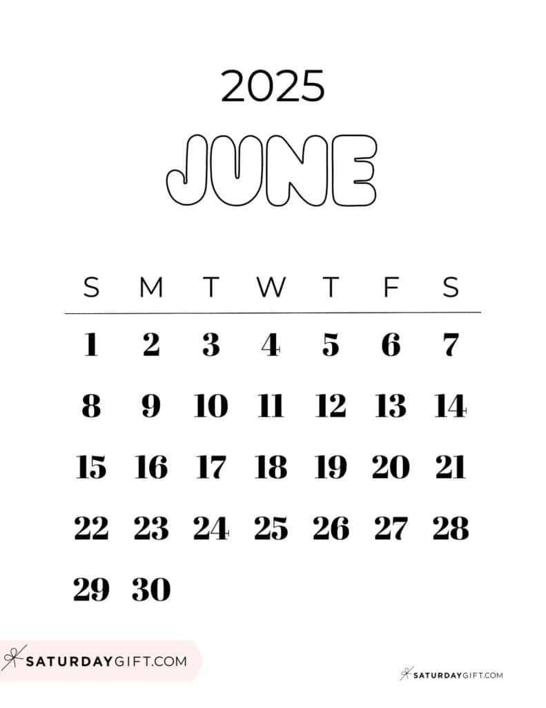 June 2025 Calendar - 23 Cute &amp;amp; Free Printables - Show Me The June Calendar 2025