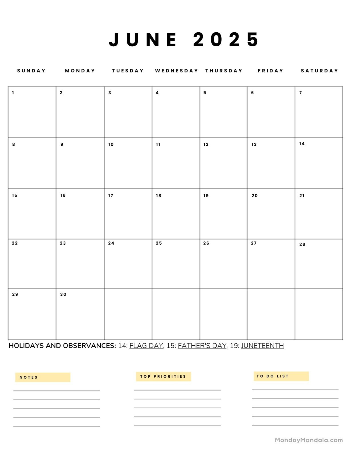 June 2025 Calendar (52 Free Pdf Printables) - Printable Calendar Of June 2025