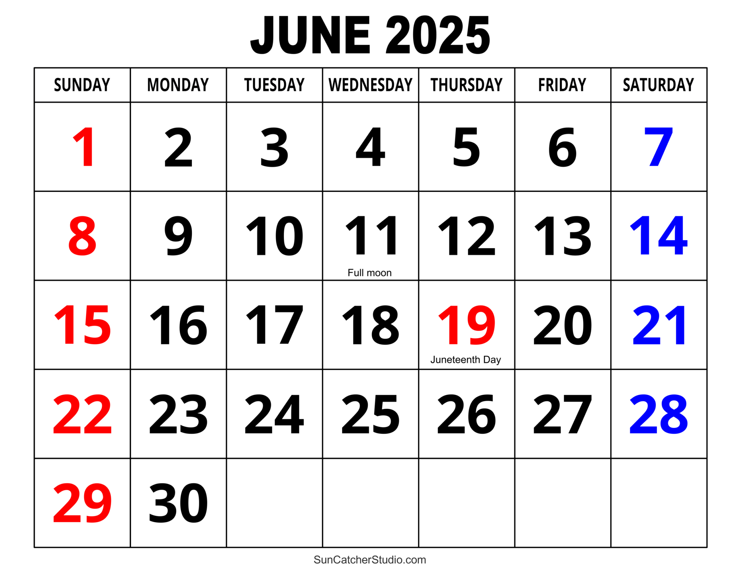 June 2025 Calendar (Free Printable) – Free Printables, Monograms - Show Me A June Calendar 2025