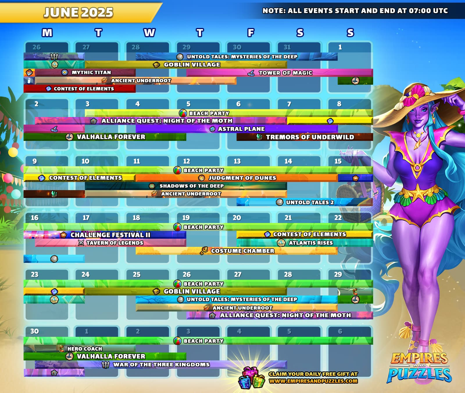 June 2025 Calendar Of Events | Empires &amp;amp; Puzzles - Calendar Of Events For June 2025