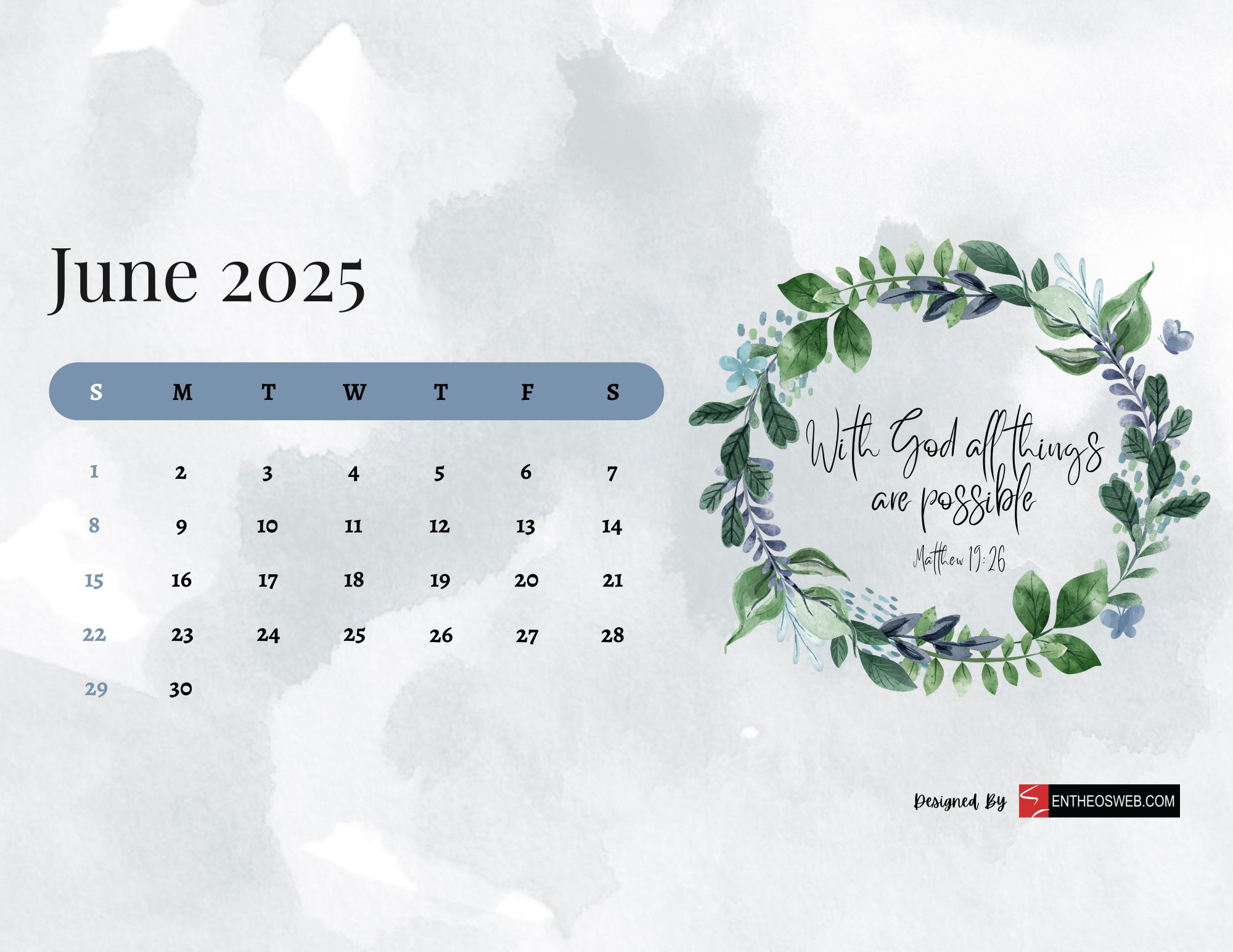 June 2025 Calendar Printables | Entheosweb - June 2025 Calendar Background