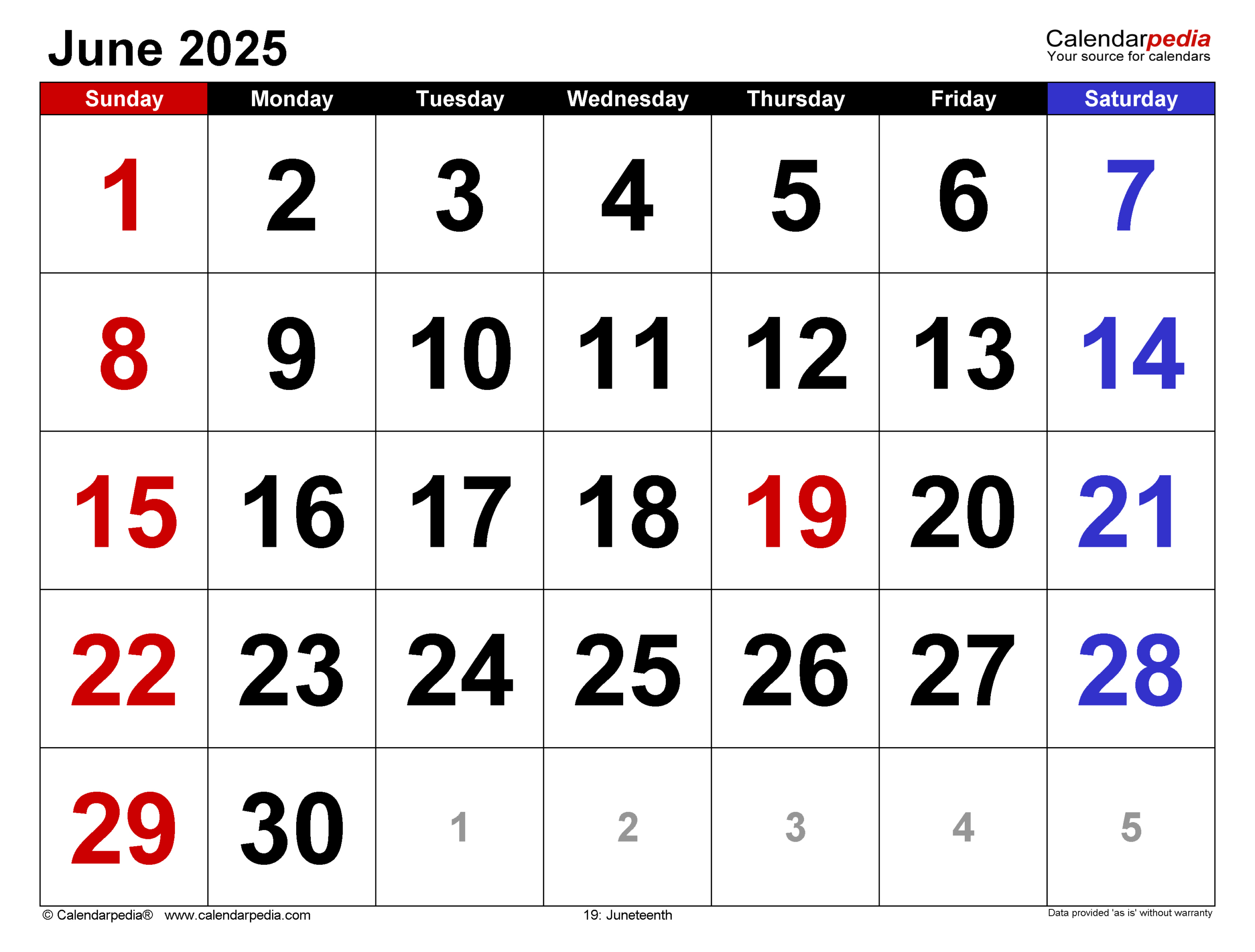 June 2025 Calendar | Templates For Pdf, Excel And Word - Show Calendar For June 2025