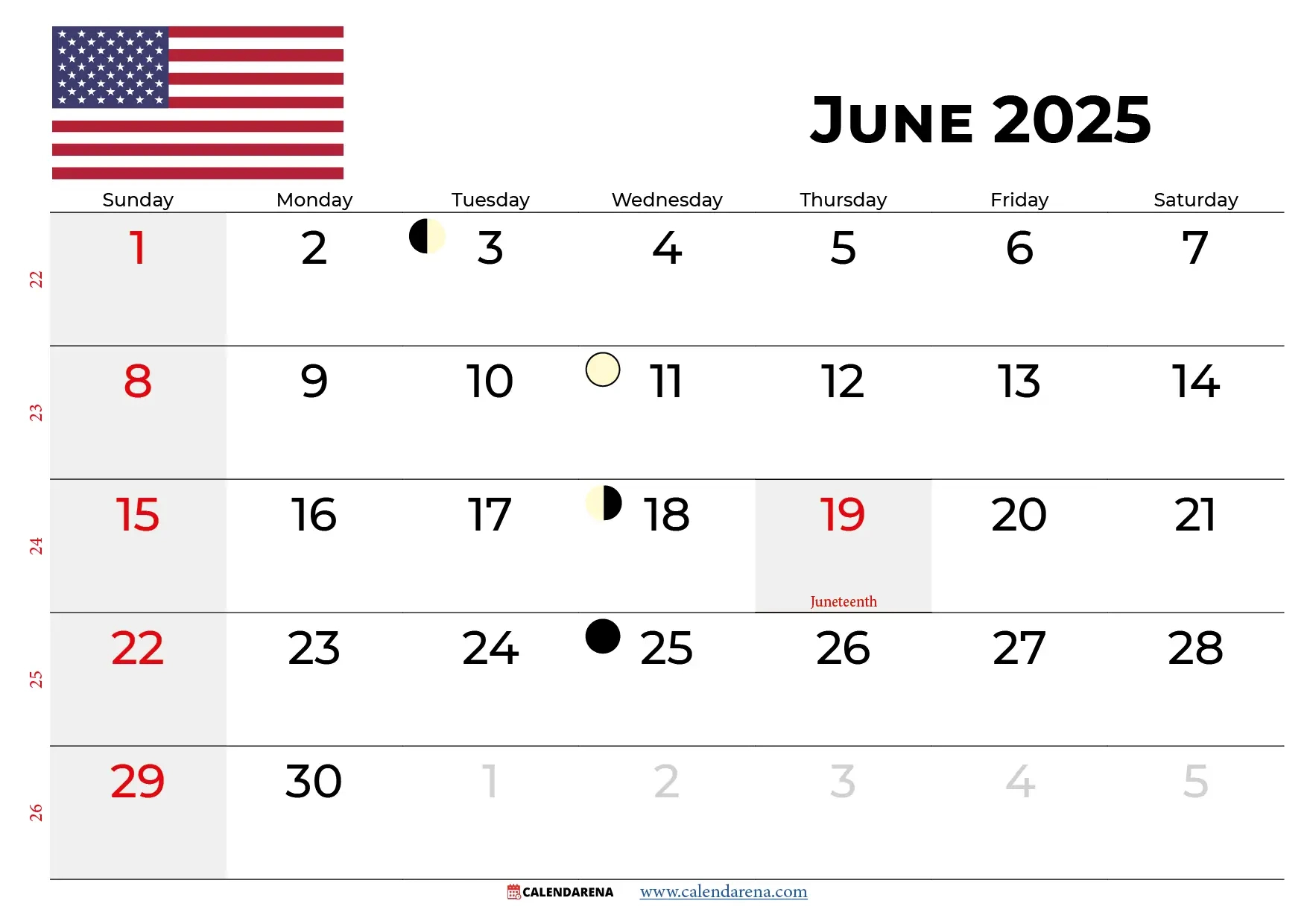 June 2025 Calendar Usa With Holidays - June National Day Calendar 2025