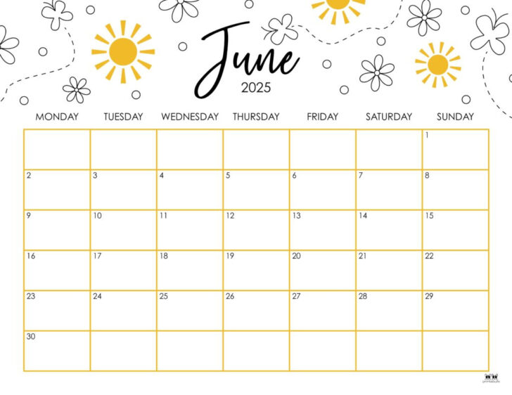 Calendar June 2025 Printable