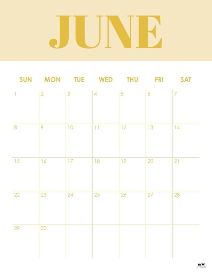June 2025 Calendar Printable Vertical