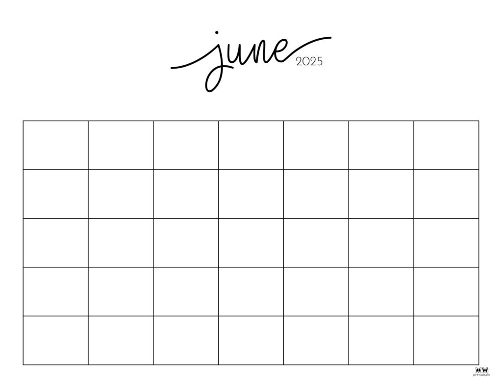 June 2025 Calendars - 107 Free Printables | Printabulls - June Calendar Print Out 2025