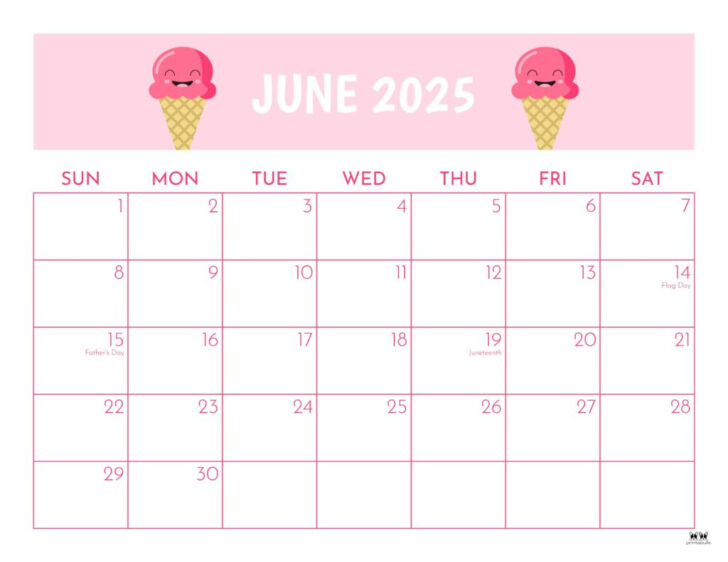 Printable Weekly Calendar June 2025