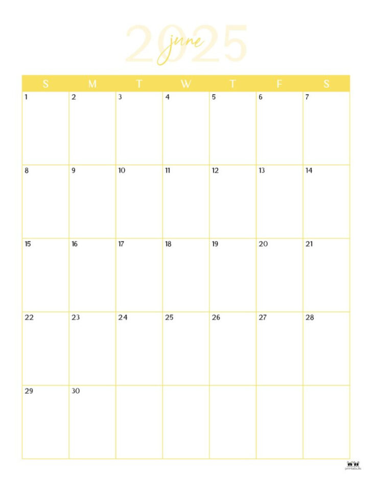 Show Me A Calendar For The Month Of June