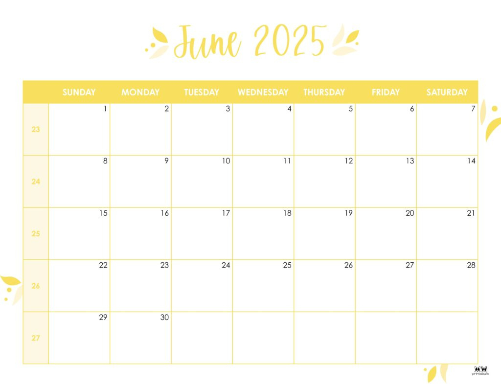 June 2025 Calendars - 107 Free Printables | Printabulls - Show Me The June 2025 Calendar
