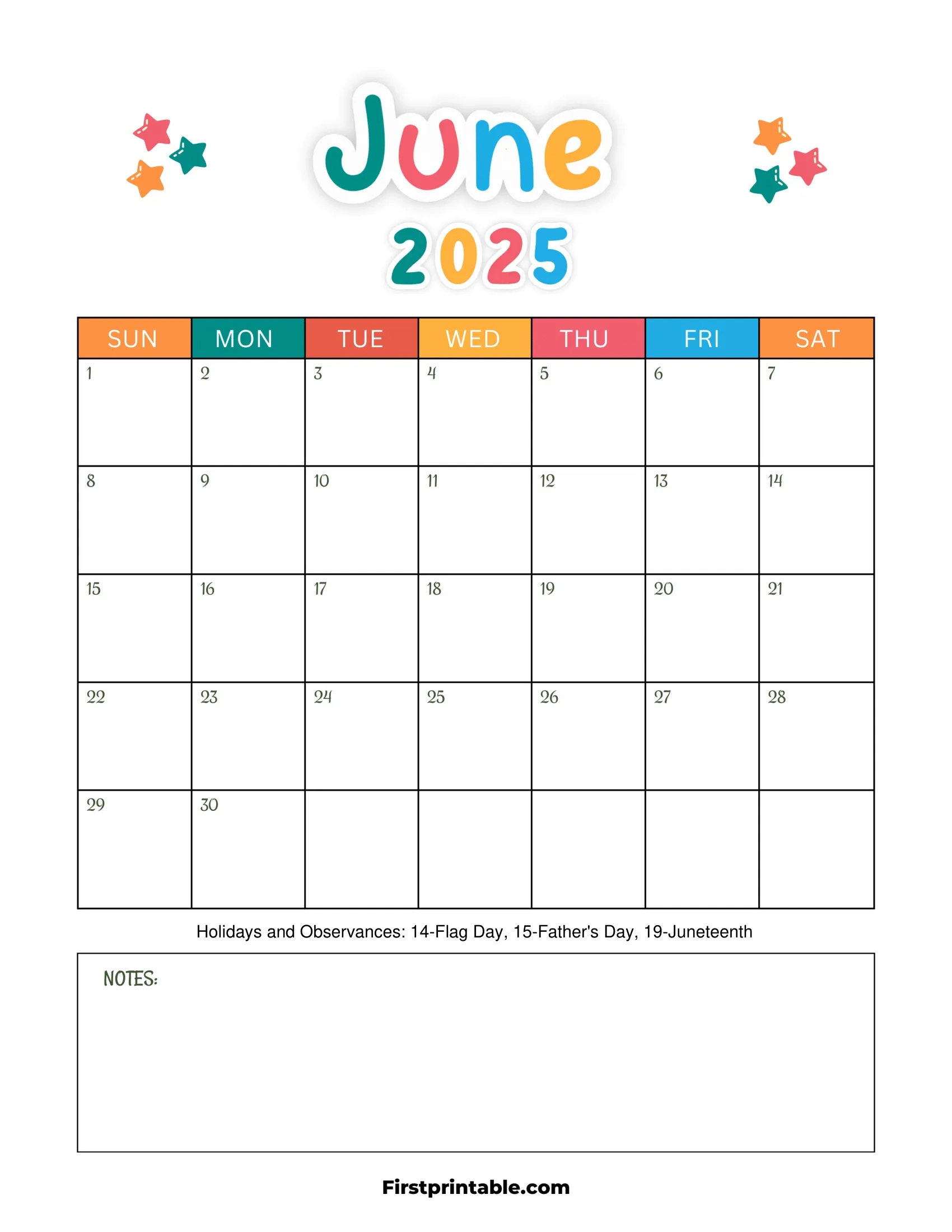 June 2025 Calendars - Free Printable &amp;amp; Fillable - June 2025 Calendar with Lines Printable