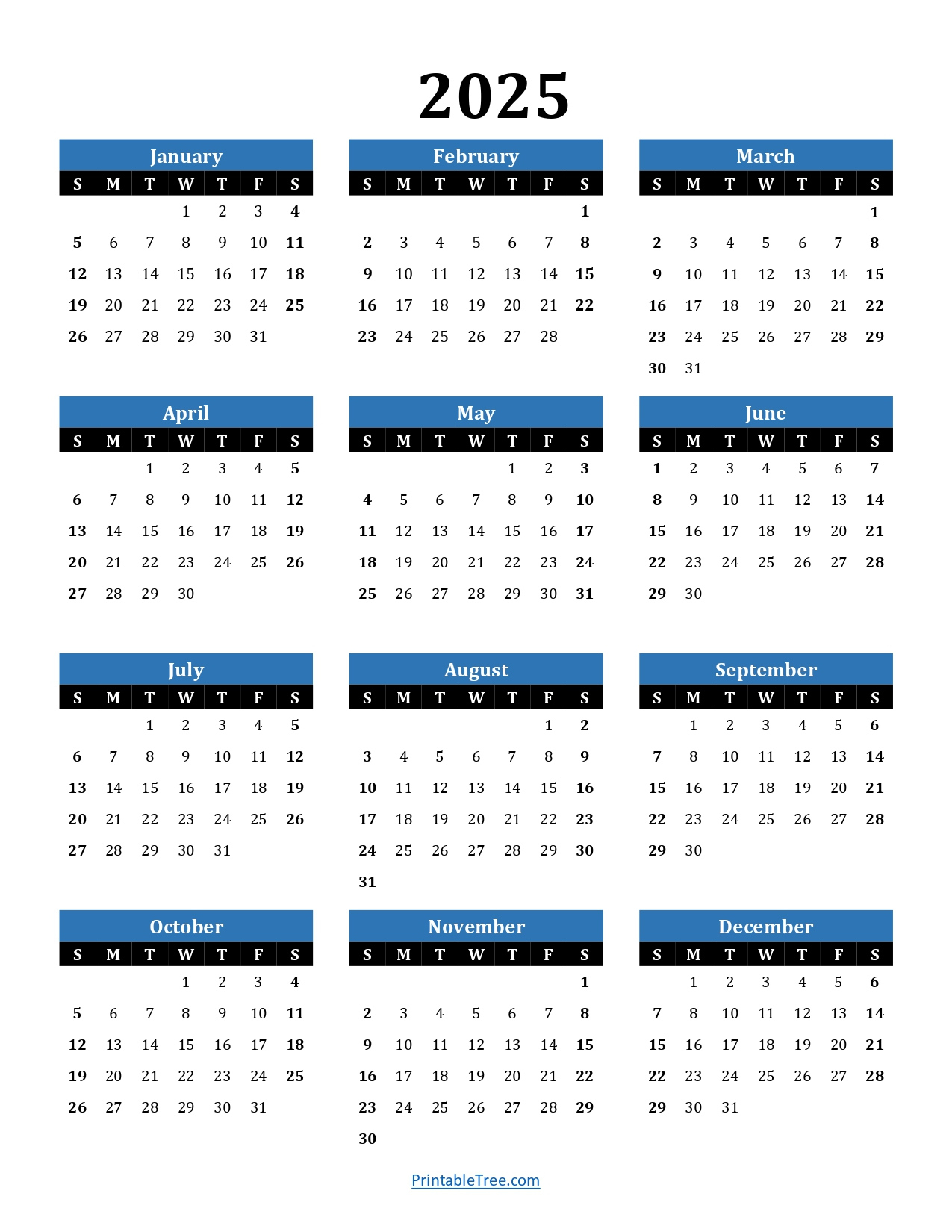 Printable Calendar 2025 One Page With Holidays (Single Page) 2025 - June 2025 Calendar General Blue