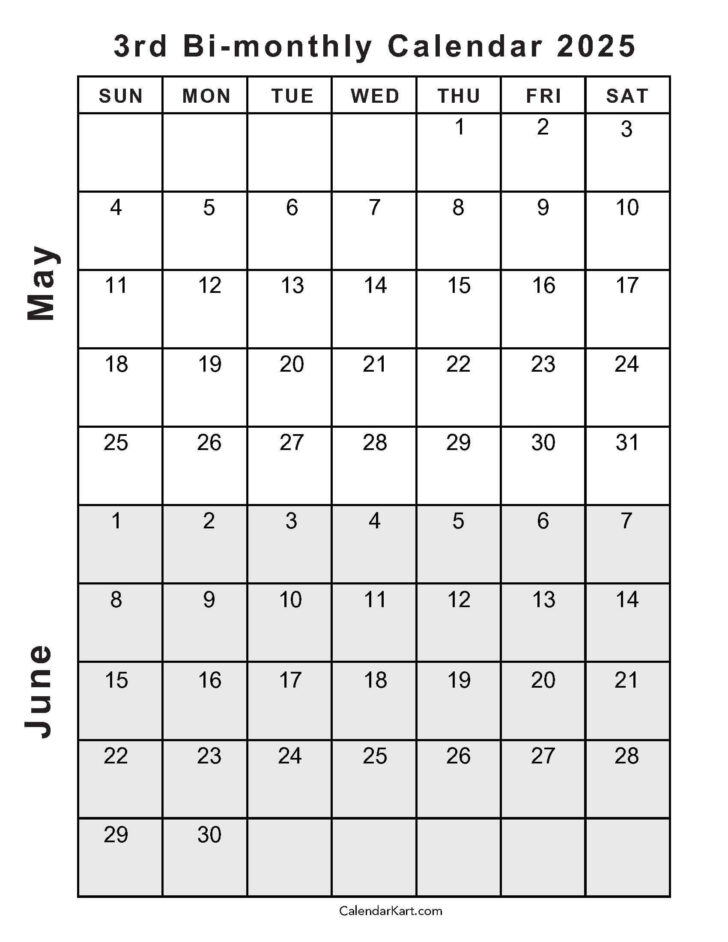 Printable May June 2025 Calendar
