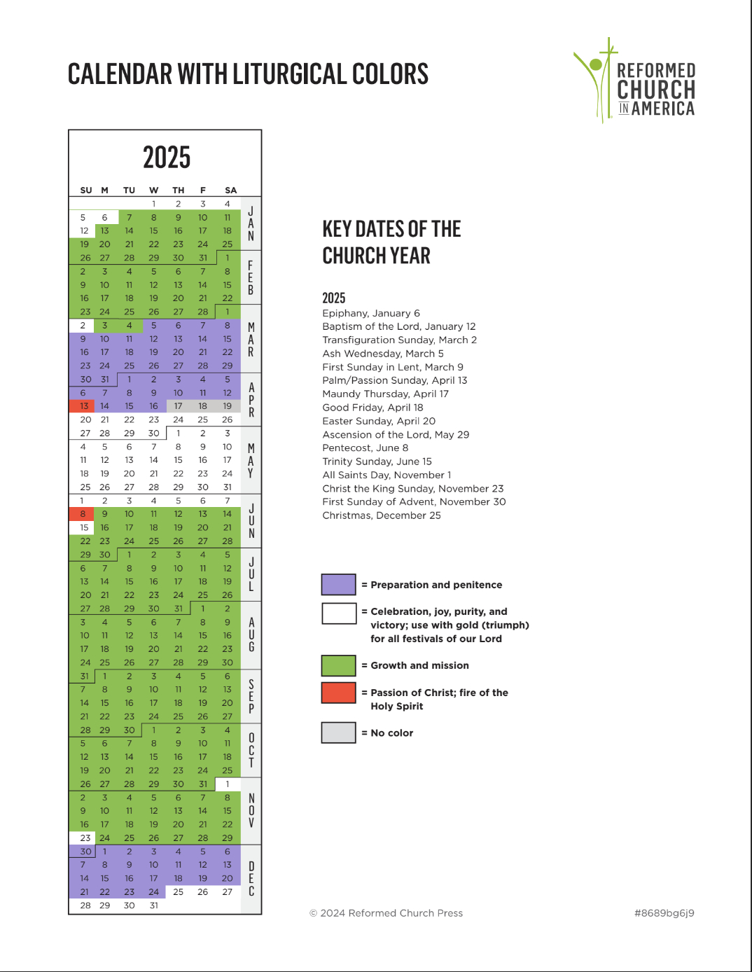 Rca Liturgical Calendar | Reformed Church In America - Catholic Calendar June 2025