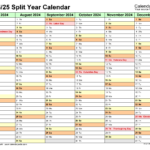 Split Year Calendars 2024/2025 (July To June) – Pdf Templates – Printable Calendar September 2024 – June 2025
