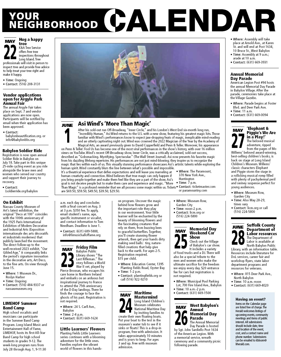 Your Neighborhood Calendar - Babylon Beacon - June Journey Calendar Of Events 2025