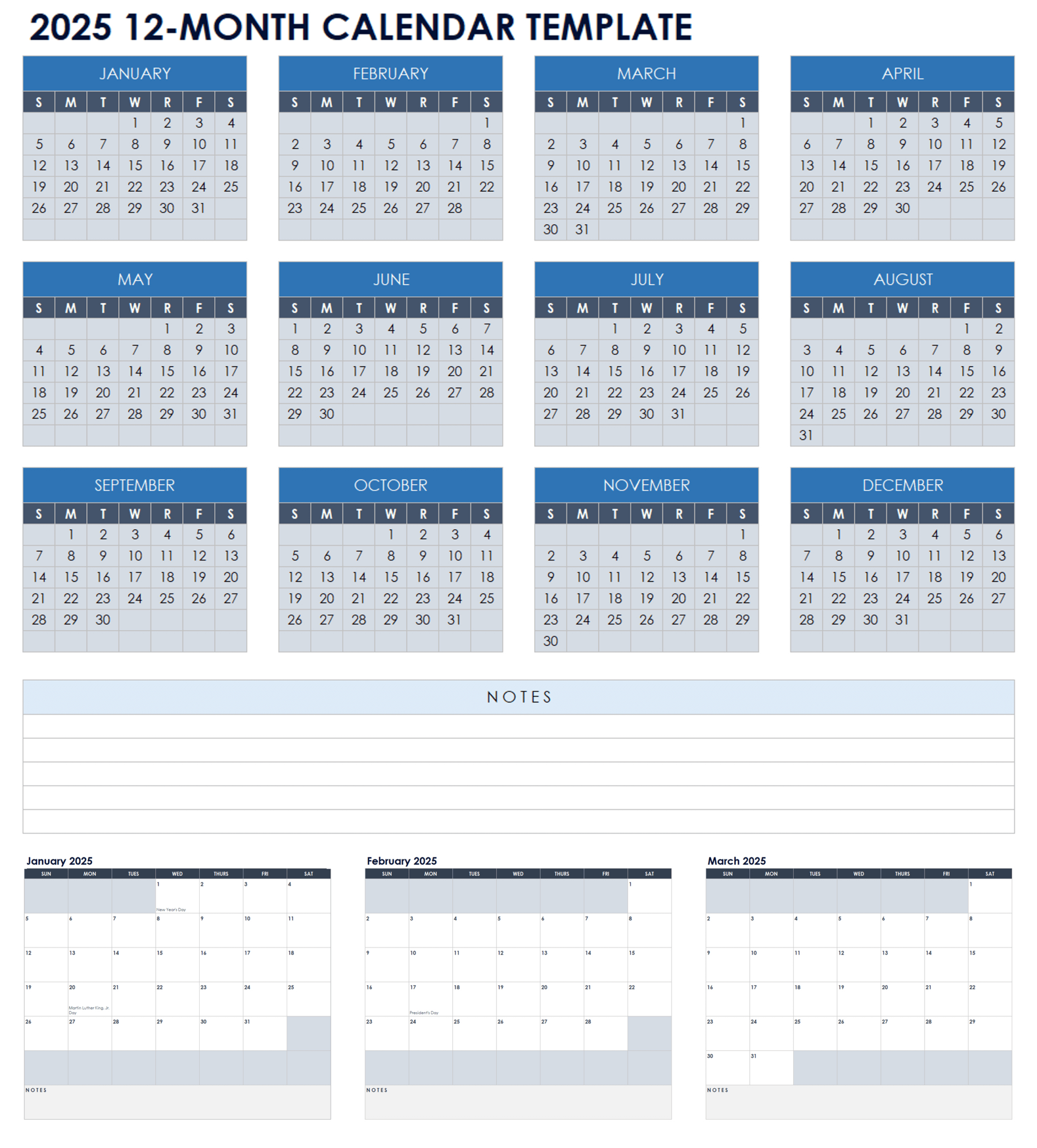 15 Free 2025 Monthly Calendar Templates | Smartsheet - Free Custom Printable Calendar 2025