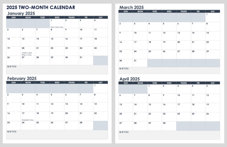 Free Printable Monthly Calendar 2024 and 2025