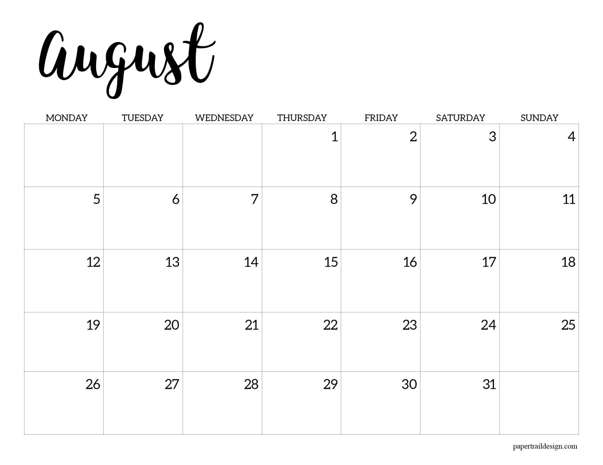 2024-2025 Printable School Calendar - Paper Trail Design - Free Printable Calendar August 2024 To July 2025