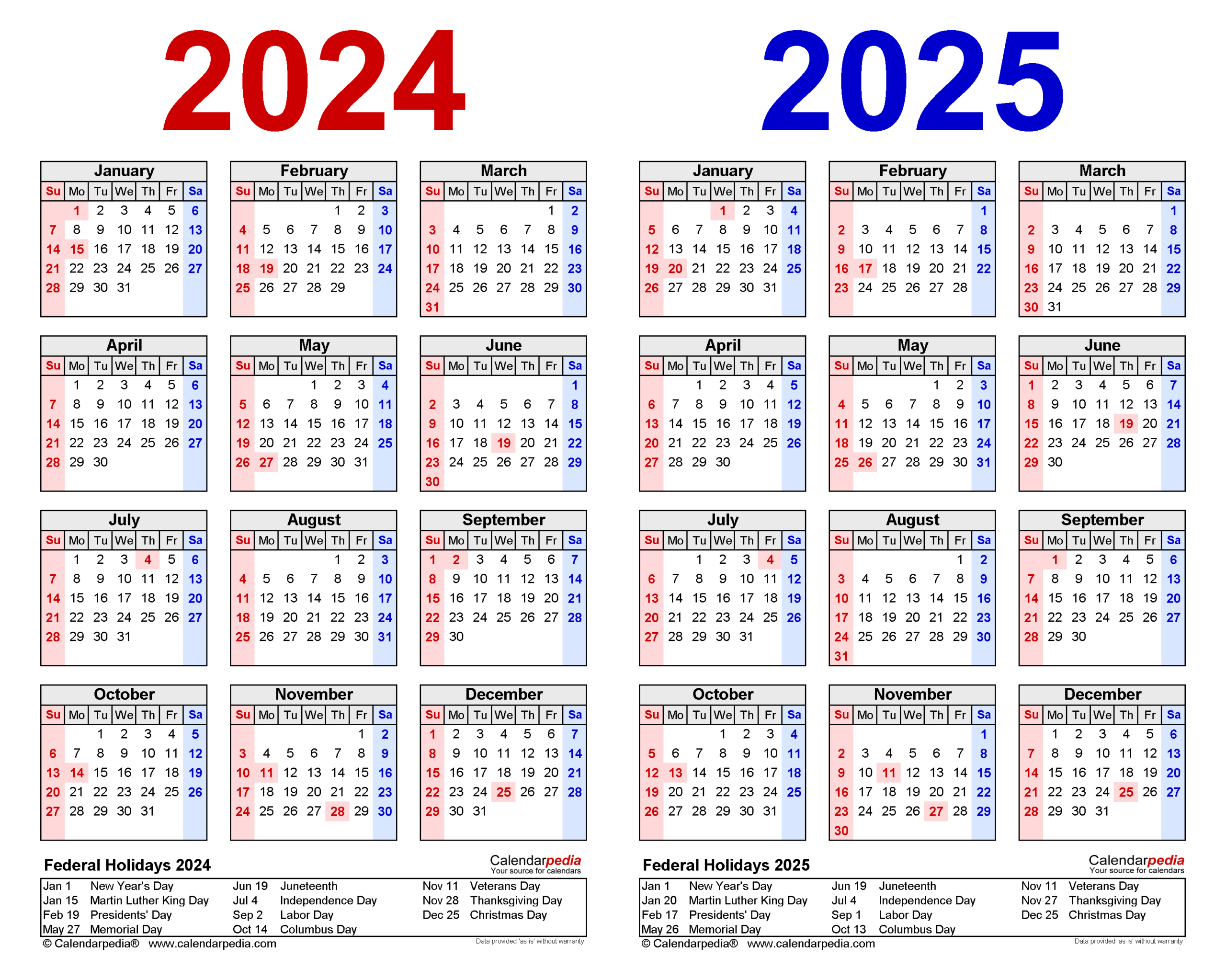 2024-2025 Two Year Calendar - Free Printable Pdf Templates - Two Year Calendar 2024 and 2025 Printable