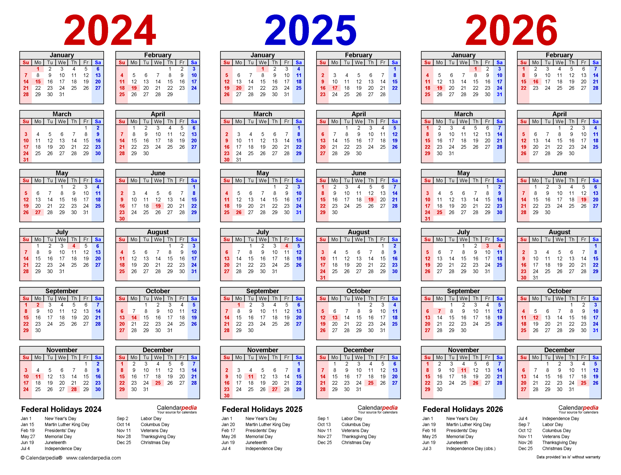 2024-2026 Three Year Calendar - Free Printable Pdf Templates - Calendar 2024 2025 2026 Free Printable