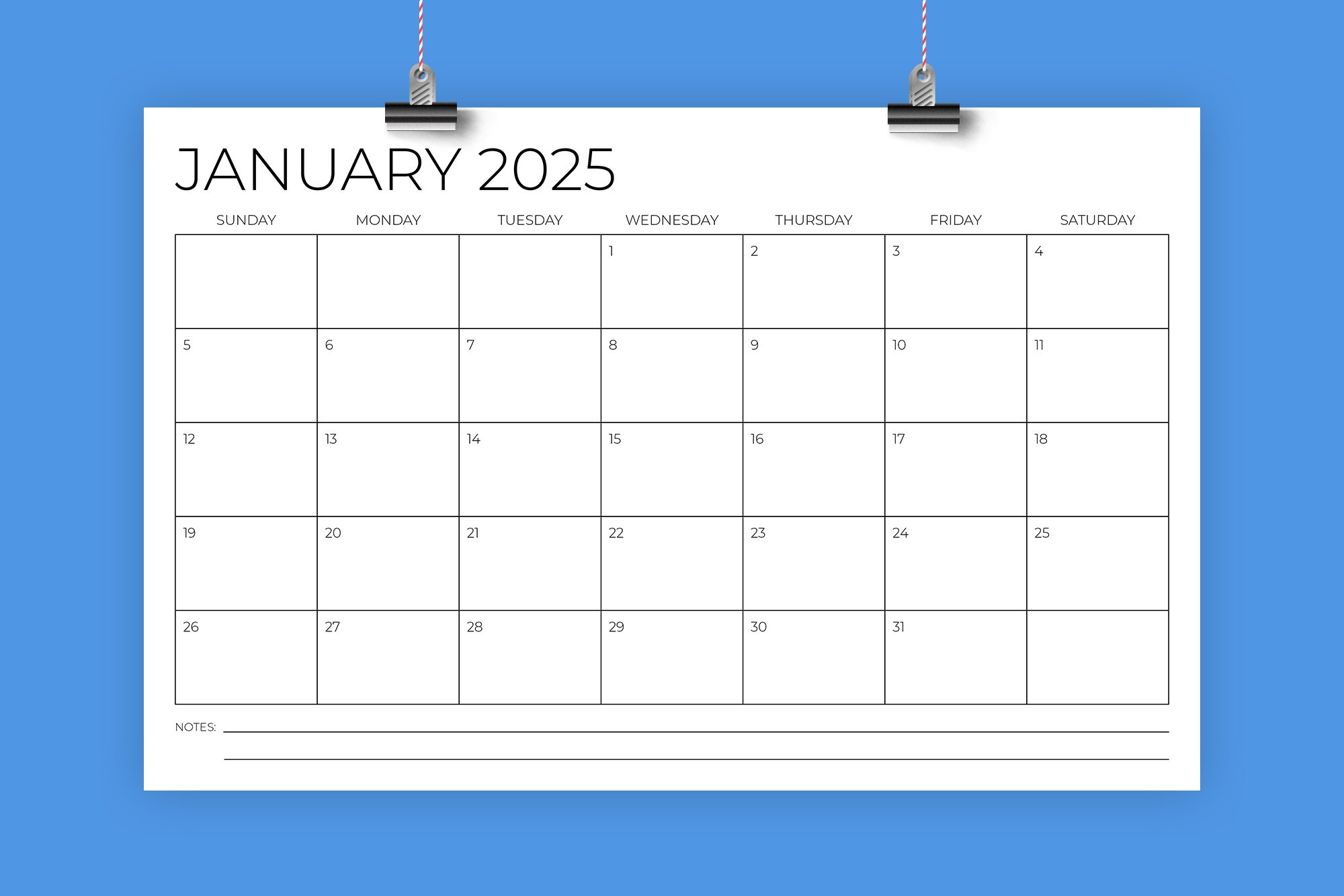 2025 11X17 Calendar Template - 11 X 17 Printable Calendar 2025