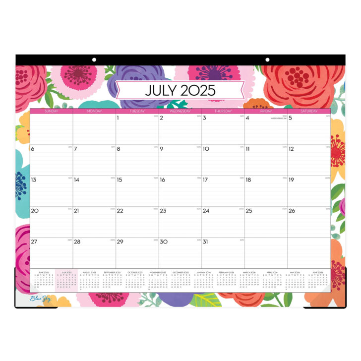 Desk Calendar July 2025 to June 2026