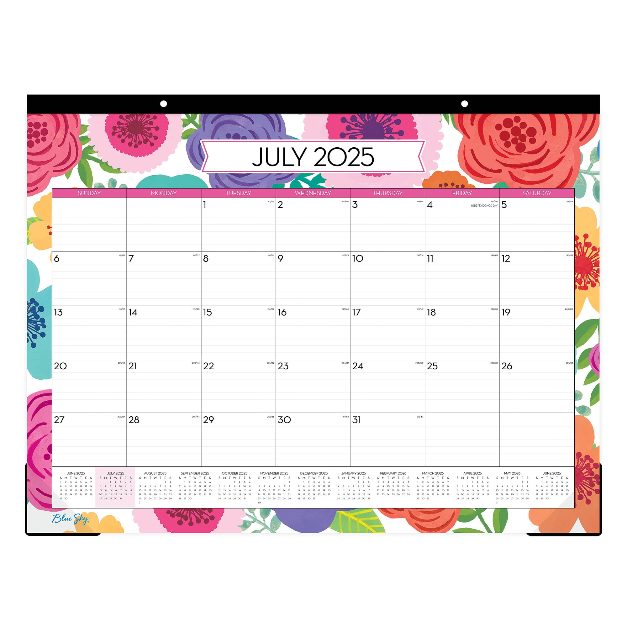 2025-2026 Blue Sky Desk Pad Planning Calendar, 17&amp;quot; X 22&amp;quot;, Mahalo, July 2025 To June 2026, 100157 - Desk Calendar July 2025 to June 2026
