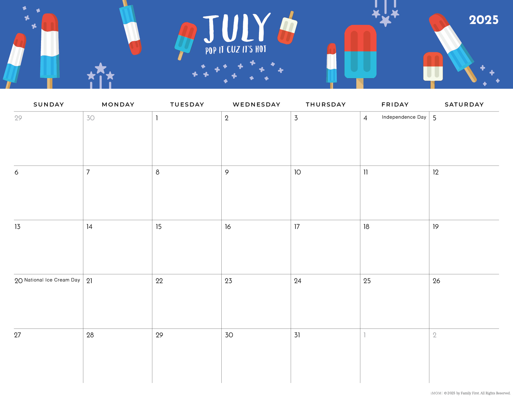 2025-2026 Foodie Printable Calendars For Moms - Imom - July 2025 Calendar Printable Imom