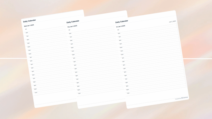 Printable Calendar 2025 Daily Planner