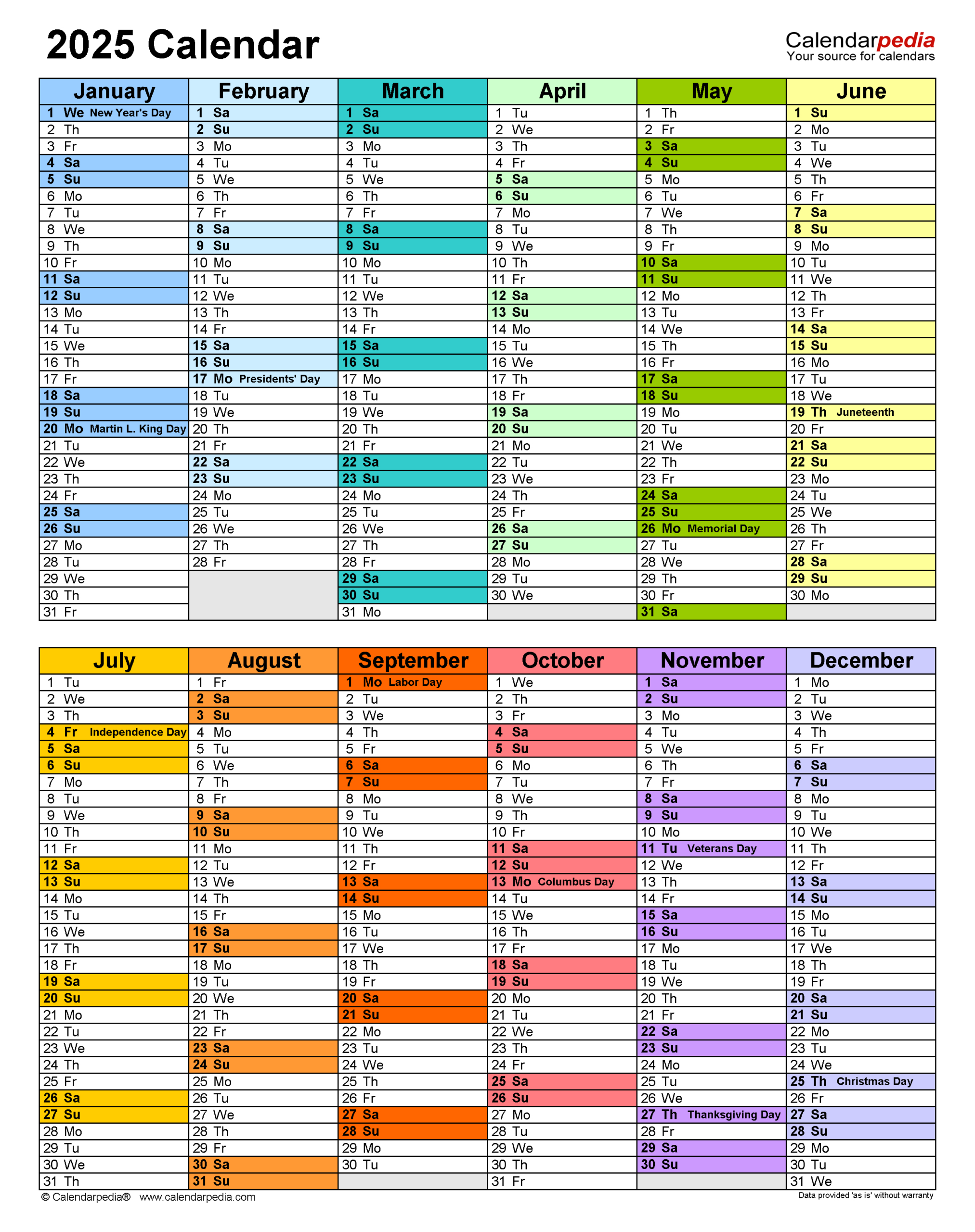 2025 Calendar - Free Printable Excel Templates | Calendarpedia - Printable Calendar 2025 Philippines Excel