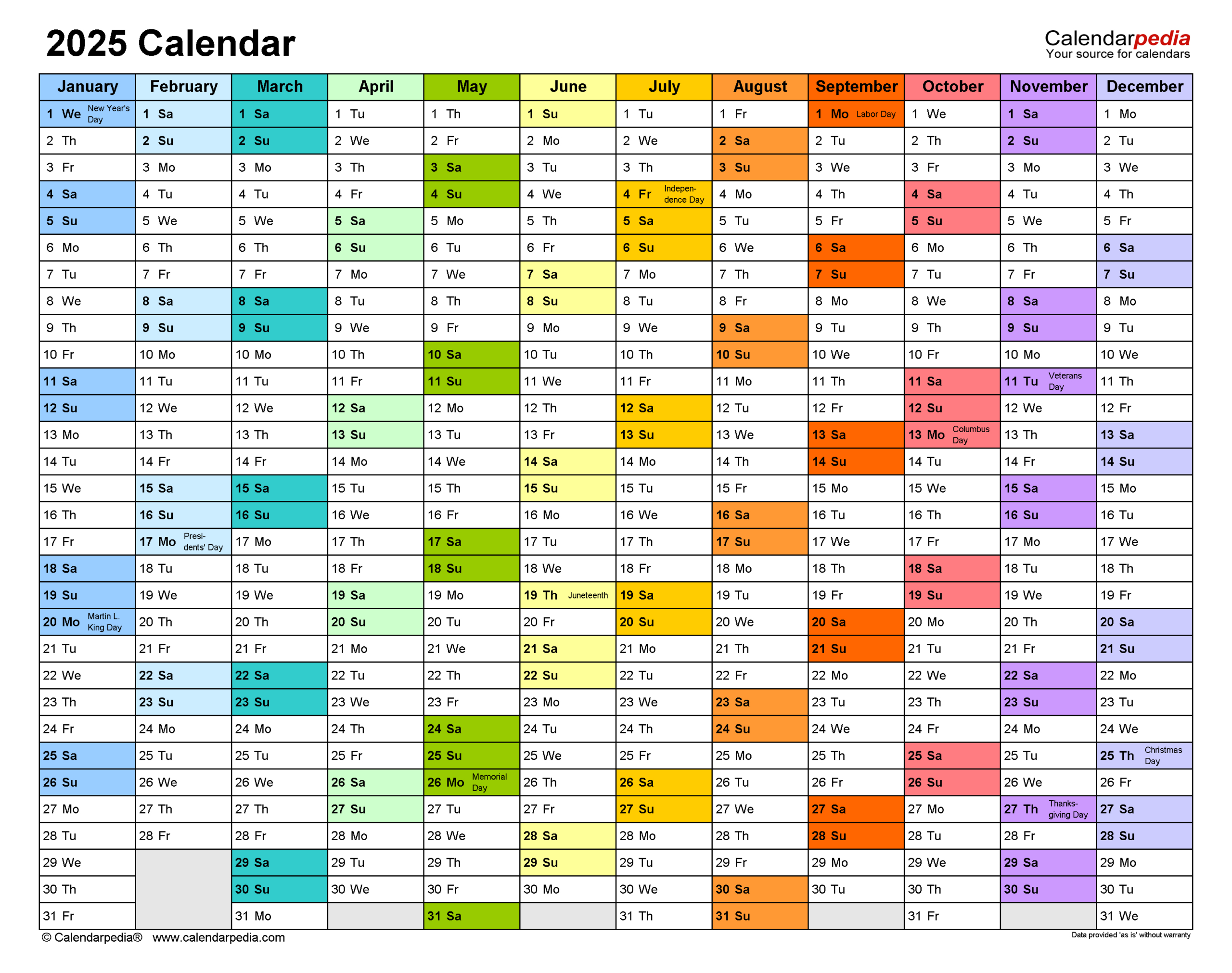 2025 Calendar - Free Printable Excel Templates | Calendarpedia - Printable Calendar 2025 Philippines Excel