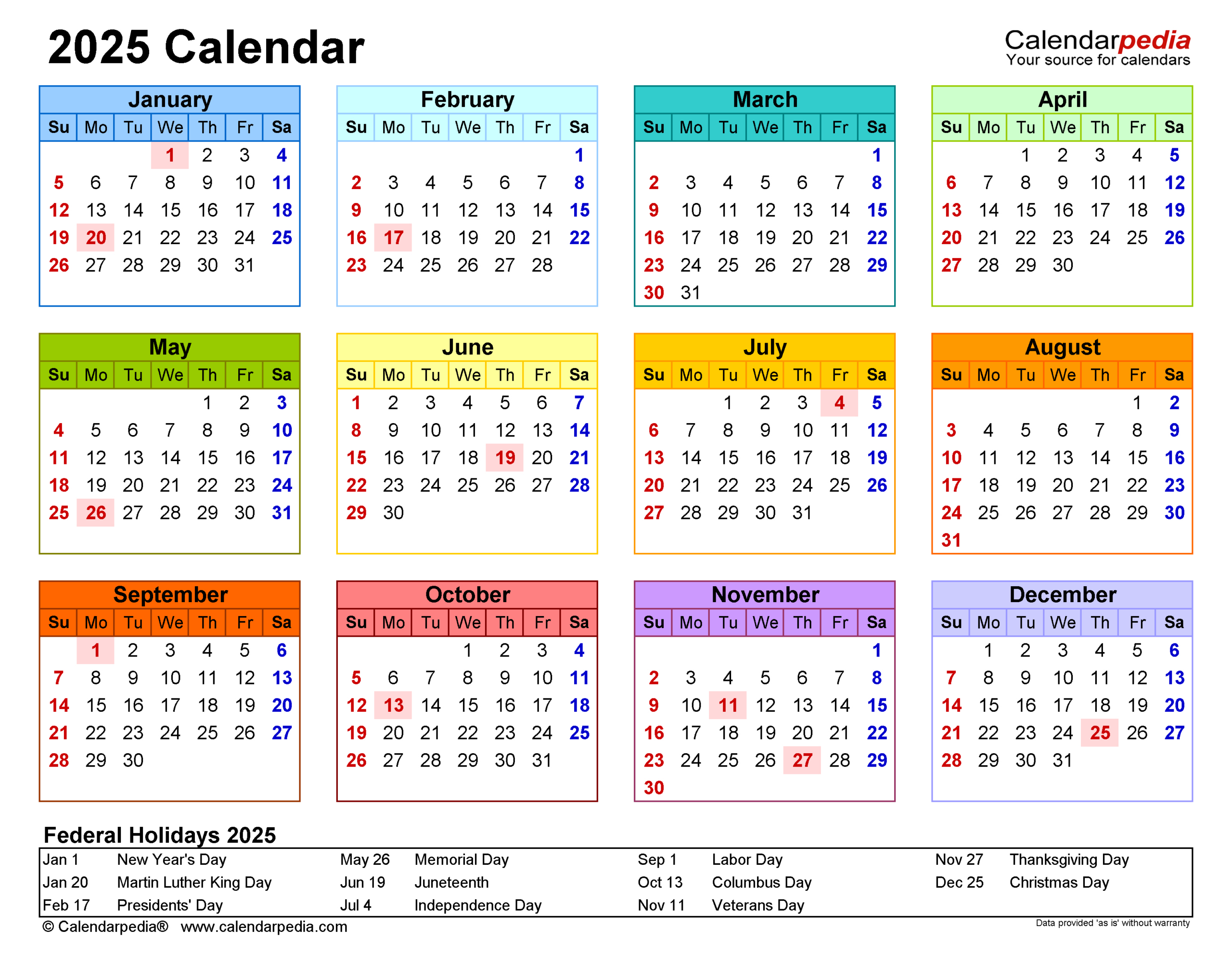 2025 Calendar - Free Printable Pdf Templates | Calendarpedia - Printable Calendar 2025 Sri Lanka