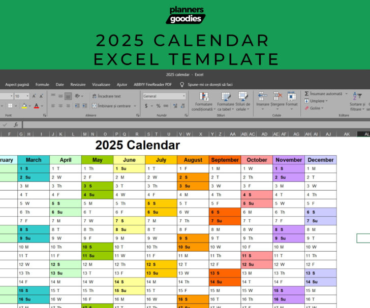 Printable Calendar 2025 Singapore Excel