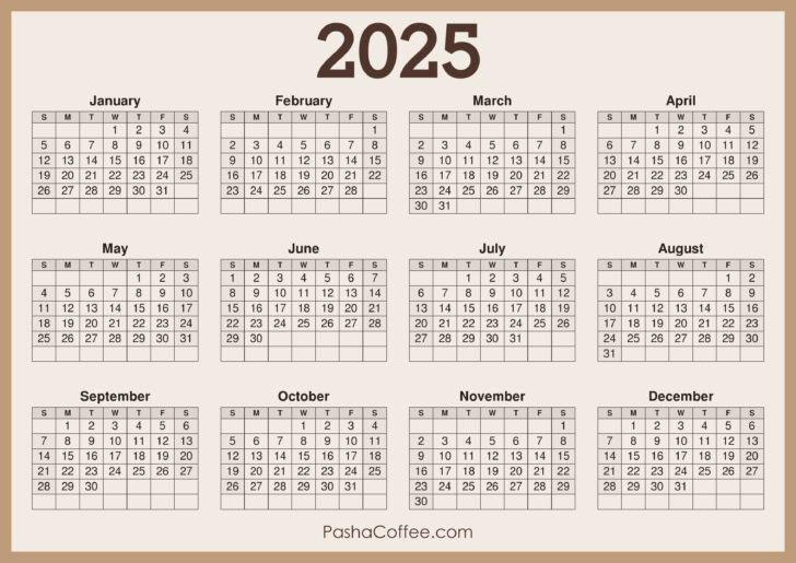 Printable Calendar 2025 Horizontal