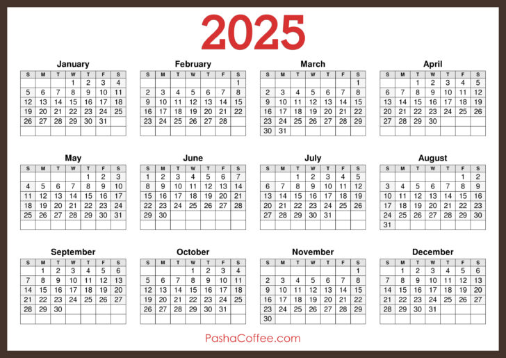 2025 Calendar 8.5 X 11 Printable Free