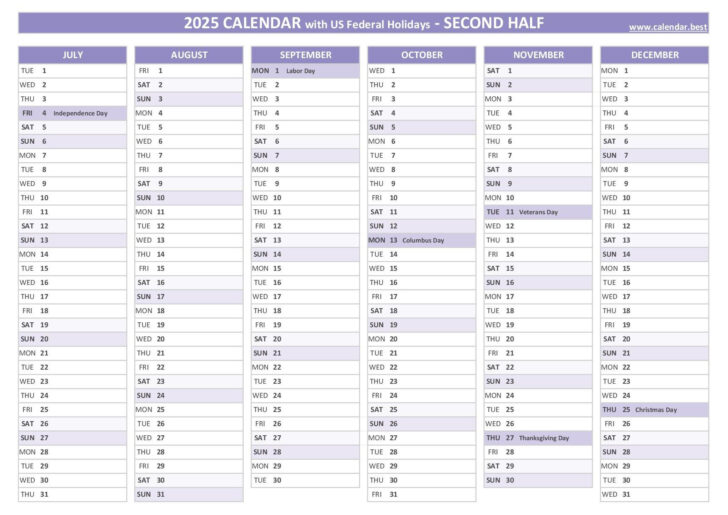 National Day Calendar 2025 Printable Free Download