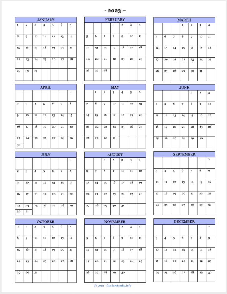 Printable Calendar 2025 Waterproof