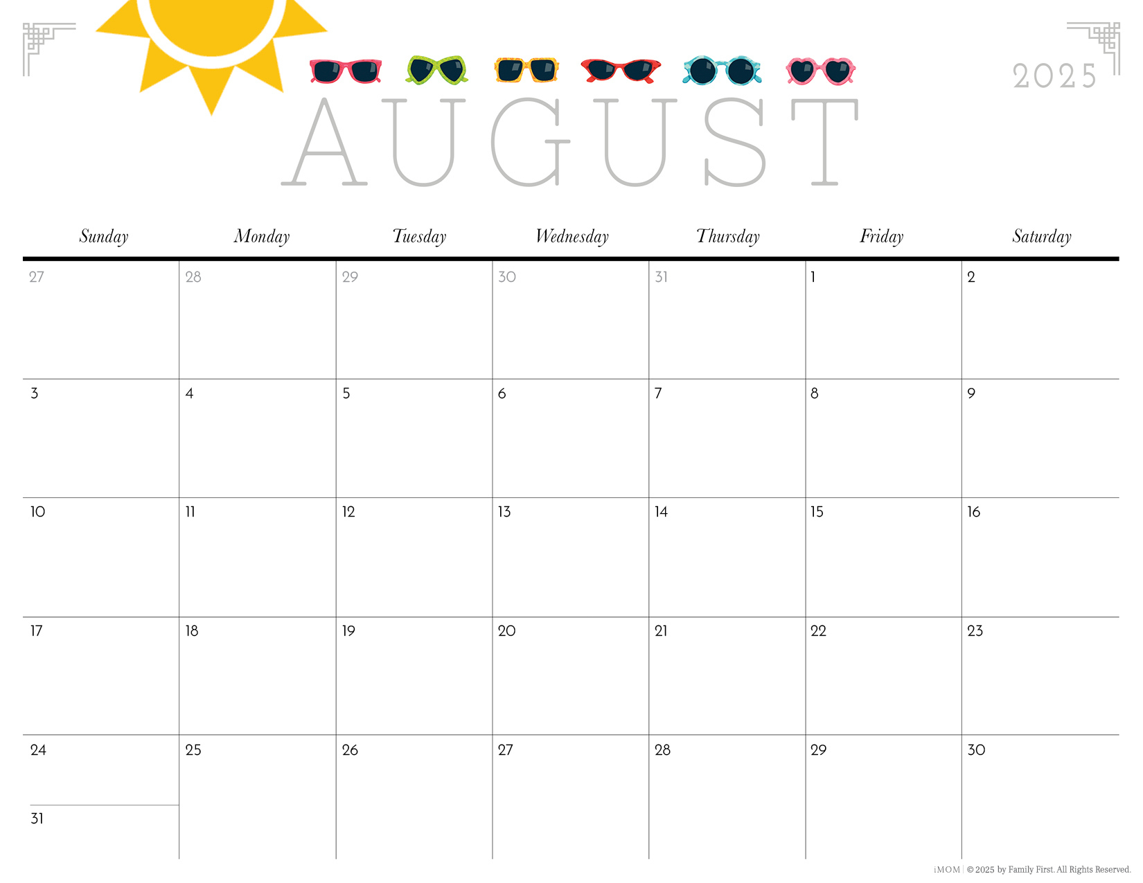 2025 Cute Printable Calendars For Moms - Imom - Free Printable Calendar 2025 Family First