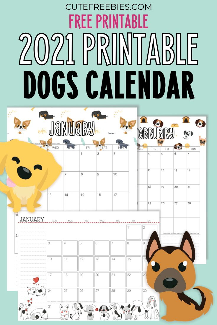 2025 Free Printable Dogs Calendar For A Happy Year - Cute Freebies - Printable Dog Calendar 2025