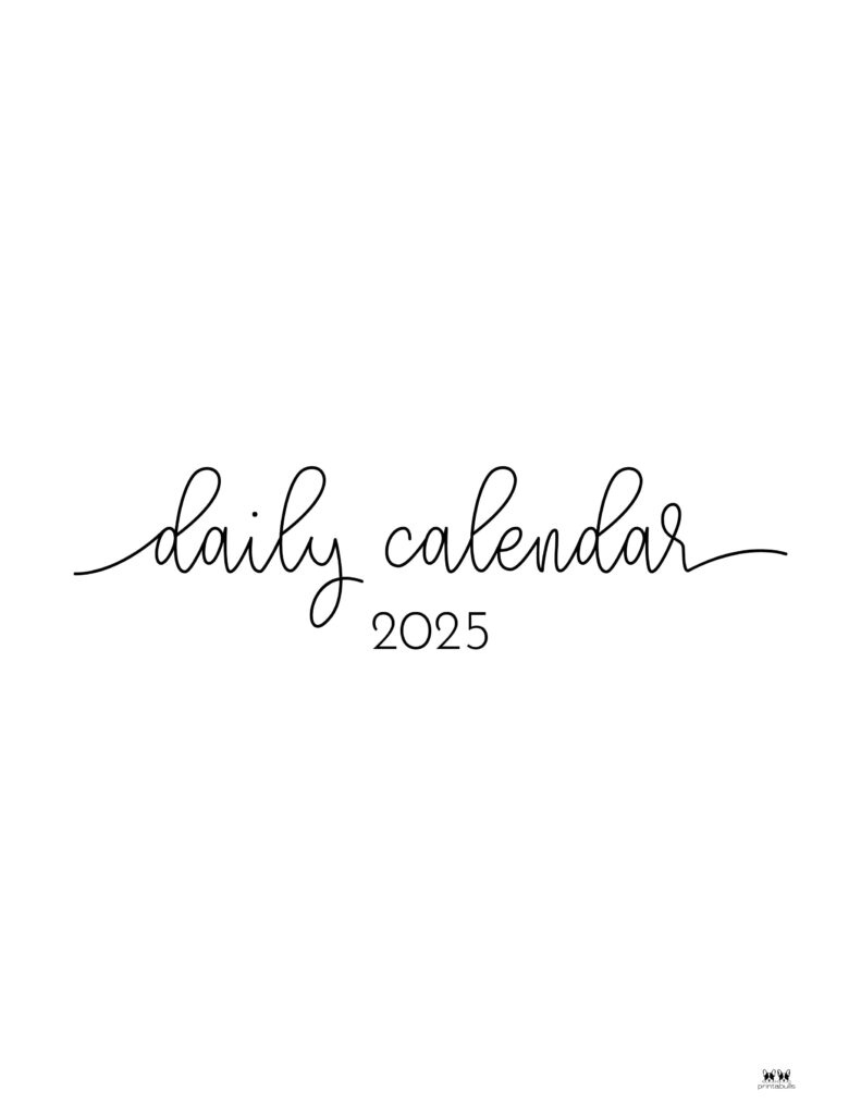 2025 Hourly/Daily Calendars - All 365 Days | Printabulls - Printable Calendar 2025 Hourly